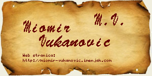 Miomir Vukanović vizit kartica